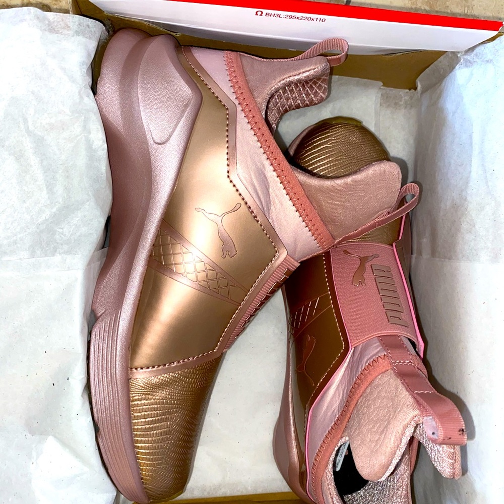 Puma (Kylie Jenner) Fierce Metallic Rose Gold running shoes